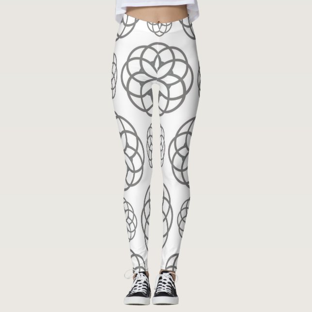 Leggings Cercles géométriques gris motif Moderne Design (Devant)