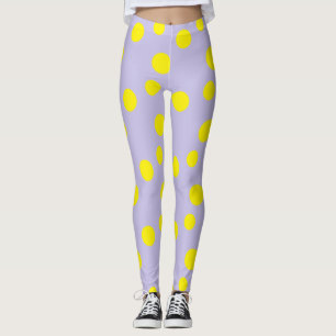 Leggings Cercles jaunes sur motif pourpre