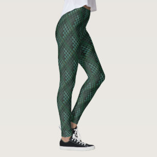 Leggings Cercles vert à la menthe opaque, aspect reptile