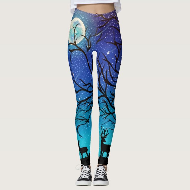 Leggings Cerf au clair de lune (Devant)