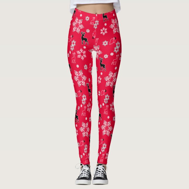 Leggings Cerf de Noël, (Devant)