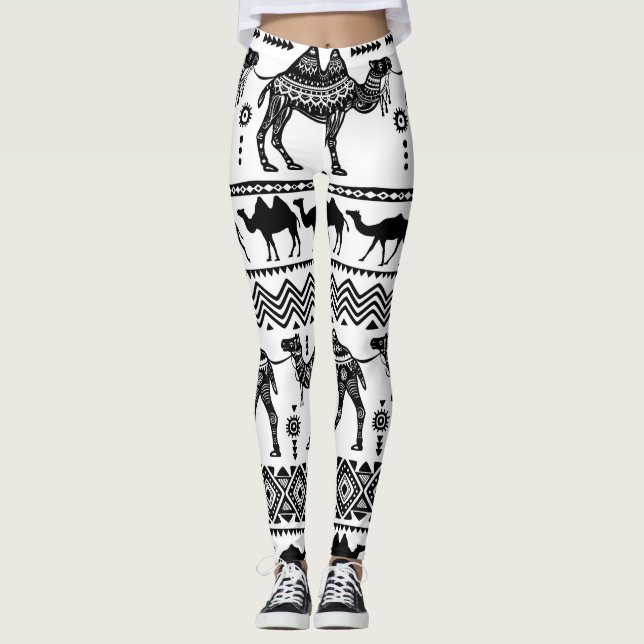 Leggings Chameaux décoratifs Design Motif sans soudure (Devant)
