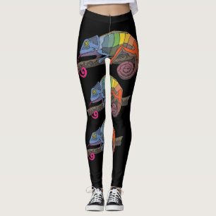 LEGGINGS CHAMELEON LIZARD ART YOGA PANTS LEGINGS