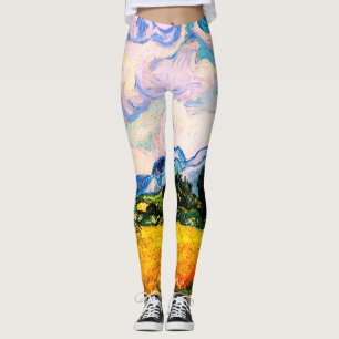 Leggings Champ de blé Vincent Van Gogh avec Cyprès