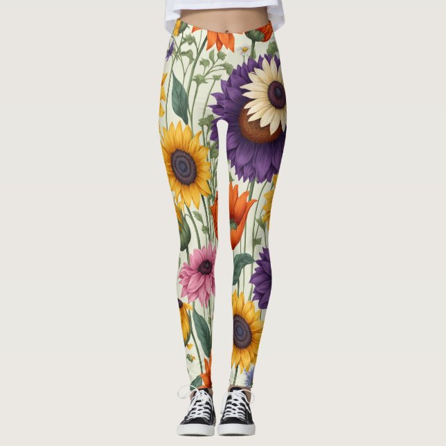 Leggings Champ de fleurs (Devant)