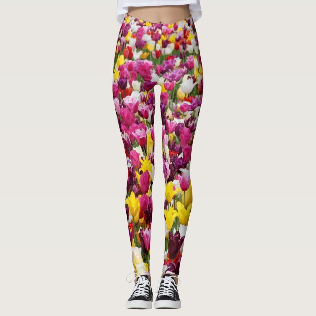 Leggings champ plein de tulipes (Devant)