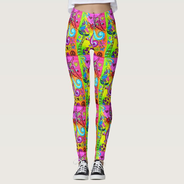 Leggings champignons psychédéliques super (Devant)