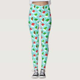 Leggings Chapeaux et Sucres de canne de Noël Motif de Noël