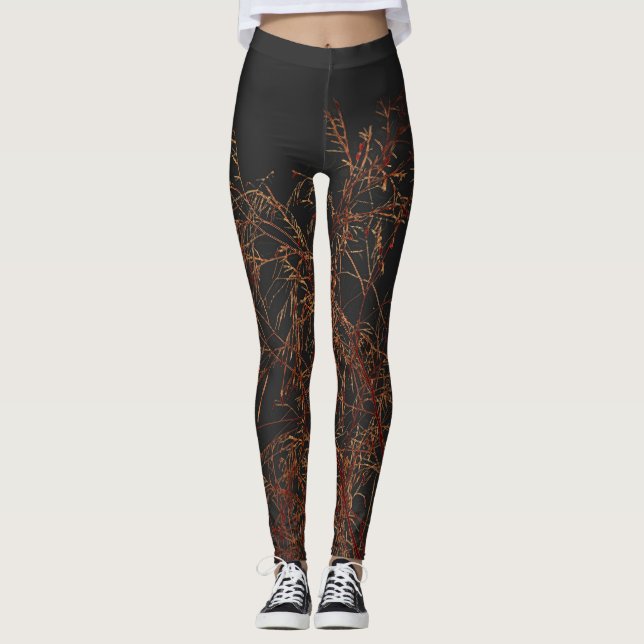 Leggings Charcoal Grey Golden Tree Bruns Sky (Devant)