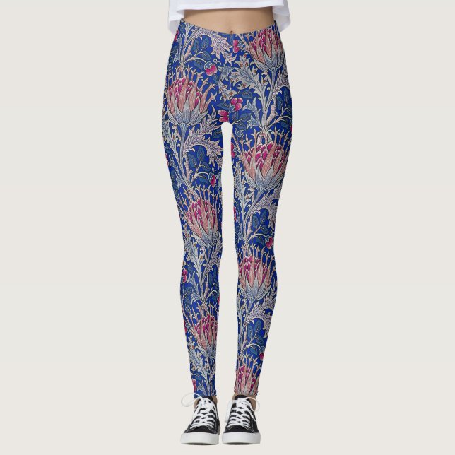 Leggings chardon rose bleu (Devant)