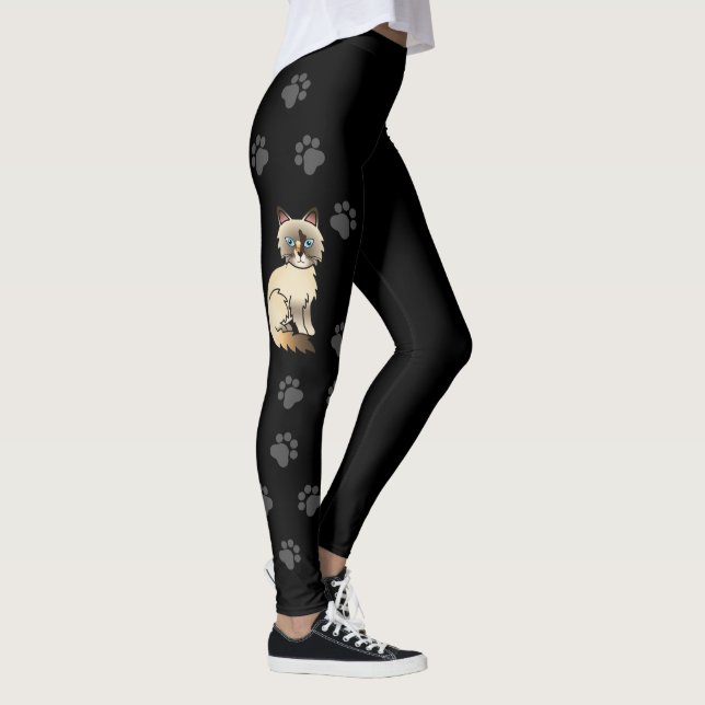 Leggings Chat Birman / Ragdoll écaille de tortue & empreint (Droite)