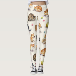 Leggings Chat & Chien Motif sans couture
