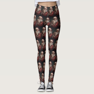 Leggings Chat de Sibérie avec Noël Festif du Père Noël