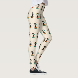 Leggings Chat noir Halloween du milieu du siècle
