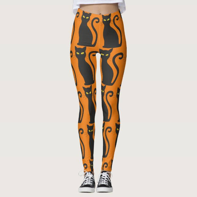 Leggings CHAT NOIR IMPRIMER automne YOGA PANTS (Devant)