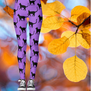 Leggings Chat noir pourpre Haze Crazy Chat