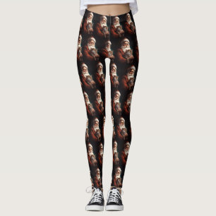 Leggings Chat Perse avec Noël Festif du Père Noël