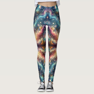 Leggings Château lointain céleste coloré de fantasy mystiqu