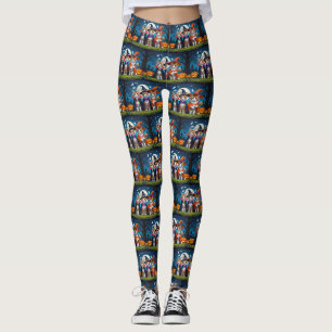 Leggings Chats abyssins Citrouille Halloween Drôle
