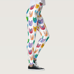 Leggings Chats aquarelles et amis