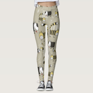 Leggings Chats & Chiens : Drôle Texture sans Seamless