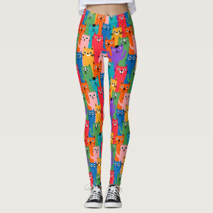 Leggings Chats colorés motif