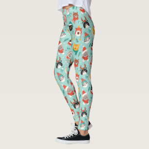 Leggings Chats de Noël en Chandails de vacances Motif