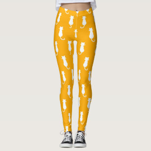 Leggings Chats Fantaisistes Forever Chats Blancs Sur Fond T