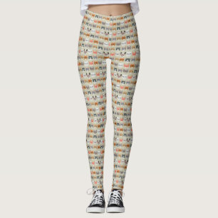 Leggings Chats mignons portant des lunettes Motif