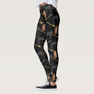 Leggings Chats noirs, Balais, Citrouilles   Halloween