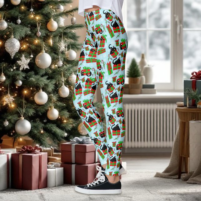 Leggings Chats noirs de Noël (Créateur téléchargé)