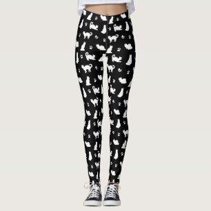 Leggings Chats noirs et Motifs Empreintes de pattes