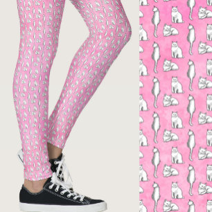 Leggings Chats roses mignons motif fantaisiste
