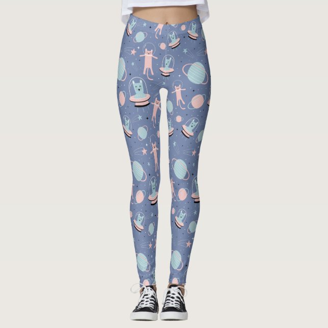 Leggings Chats spatiaux cool (Devant)