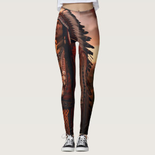 Leggings Chef Indien Amérindien sur Moderne Personnalisé