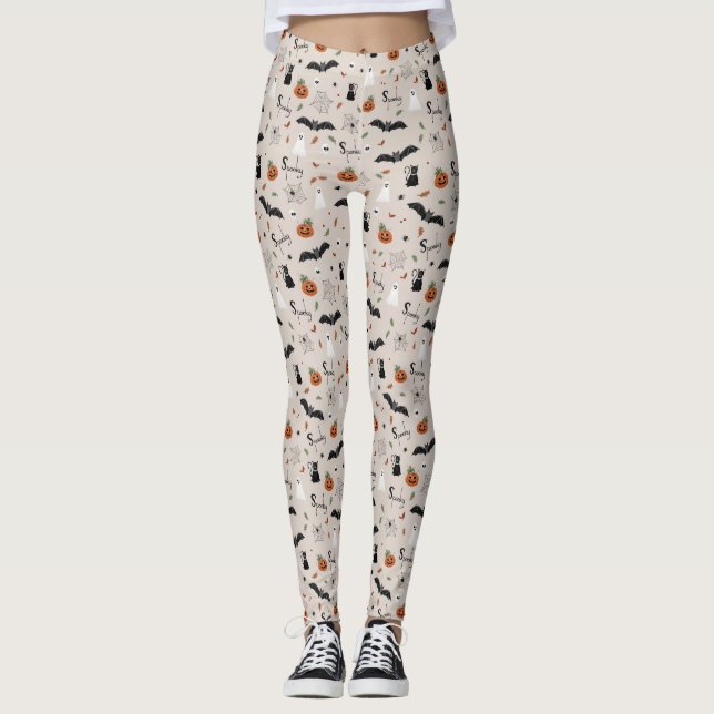 Leggings Cher Halloween Éffrayant automne (Devant)