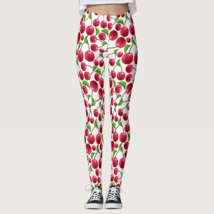 Leggings Chercher Imprimer Rétro Cerises Yoga Pilates Panta