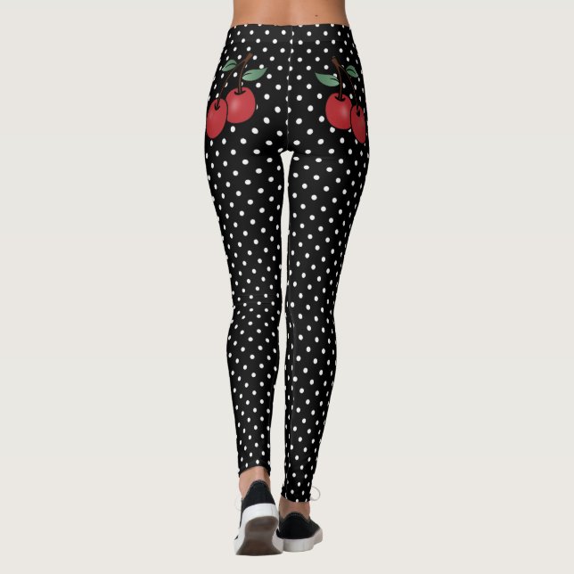LEGGINGS CHERRY LOVE POKE POT POGINGS ROCKABILLY (Dos)
