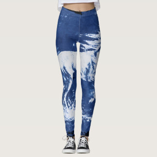 Leggings Cheval au galop de style cyanotype