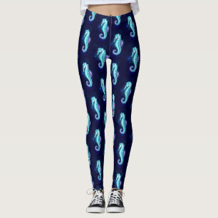 Leggings Cheval de mer de glace cristal sur Arrière - plan 