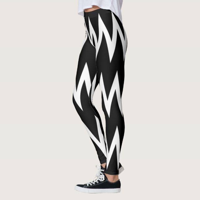 Leggings Chevron noir et blanc (Gauche)