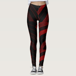Leggings chevrons modernes et chics rouge/noir