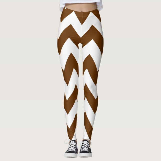 Leggings Chevrons neutres de muscade (Devant)