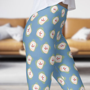 Leggings Chic Blue Frost Sepal et Style Floral Patte