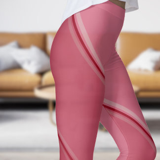 Leggings Chic Cardinal Rouge sous Pink Banding Print