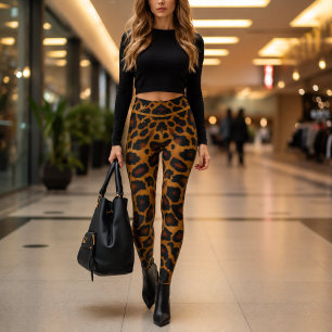 Leggings Chic Luxe Imprimé Léopard Monogrammé