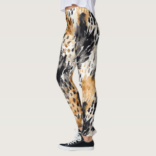 Leggings Chic noir bracelet blanc léopard Poster de animal
