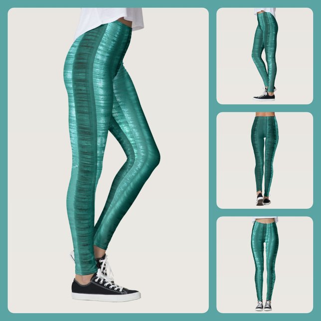 Leggings Chic rayé sarcelle (Créateur téléchargé)