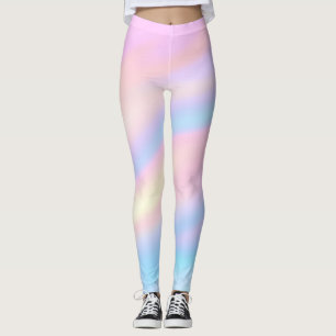 Leggings Chic Unique pastel Rose Bleu abstrait vagues