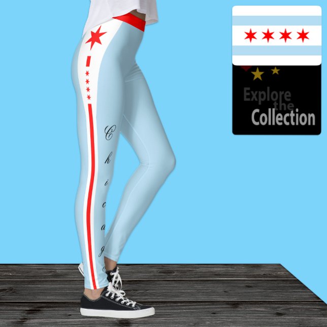 Leggings Chicago fashion leggings, Chicago Flag /sports (Créateur téléchargé)
